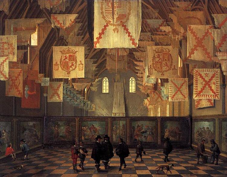 Bartholomeus van Bassen Interior of the Great Hall on the Binnenhof in The Hague. Sweden oil painting art